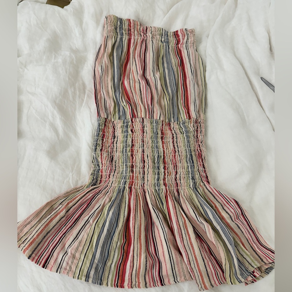 Blue Life strapless mini dress multicolored